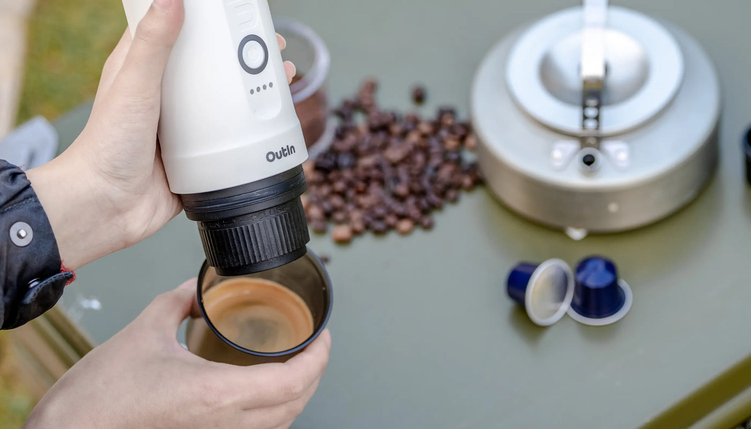 Portable Coffee Maker Outin Nano Pearl White