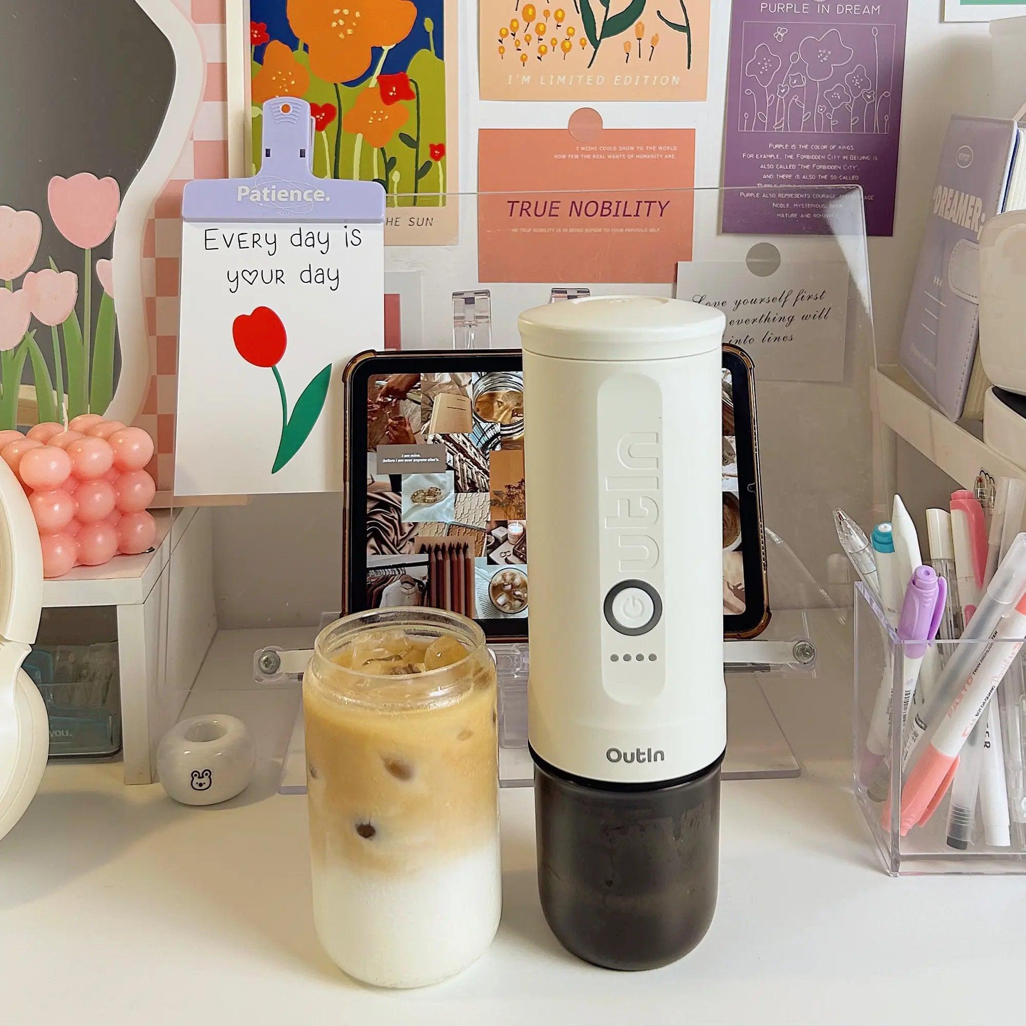 Espressor portabil Outin Nano | Alb perlat