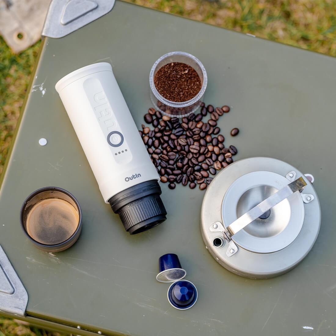 Espressor portabil Outin Nano | Alb perlat